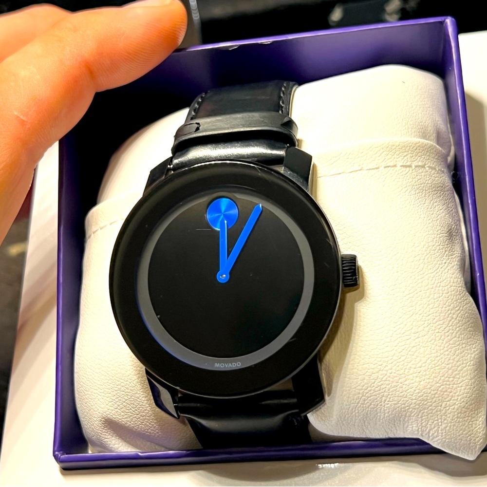 Movado Bold TR90  BlackLeather watch